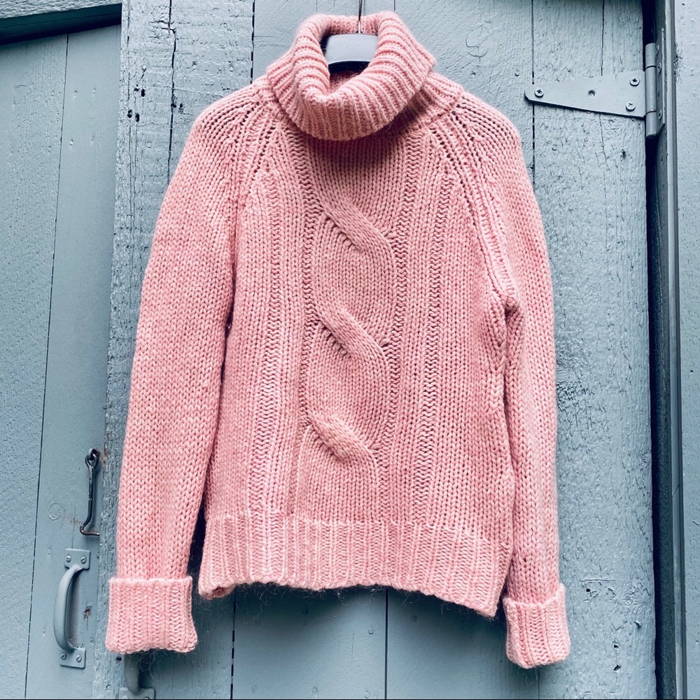 Boden Chunky Wool Knit Cable Turtleneck S
